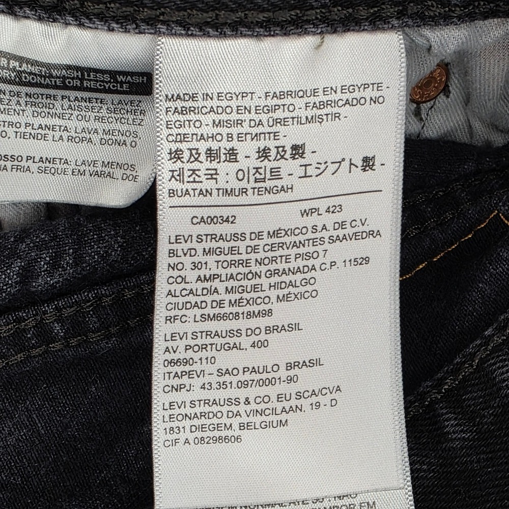 Levi‎ Strauss Co 501 Original Fit Button Fly Black Denim Jeans Mens W36 L30 - Picture 13 of 15